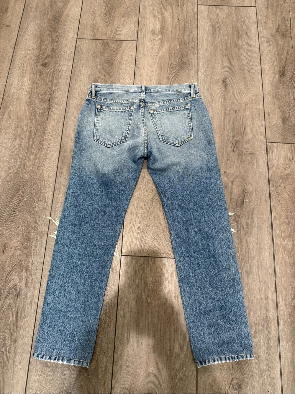 KHAITE Blue Distressed Ripped Jeans - Picture 2 of 3